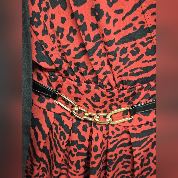 Jaclyn Smith 2X Slinky Stretch Knit Tunic Top Built In Cardigan Animal Print - Picture 2 of 5